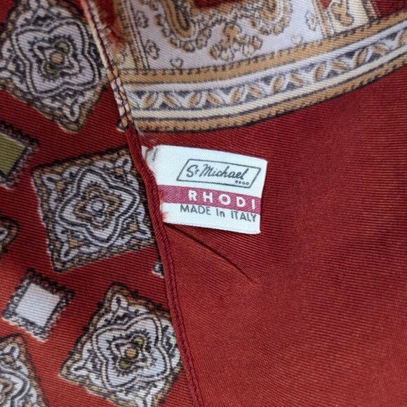 Vintage St Michael Red & Beige Scarf - Picture 5 of 5